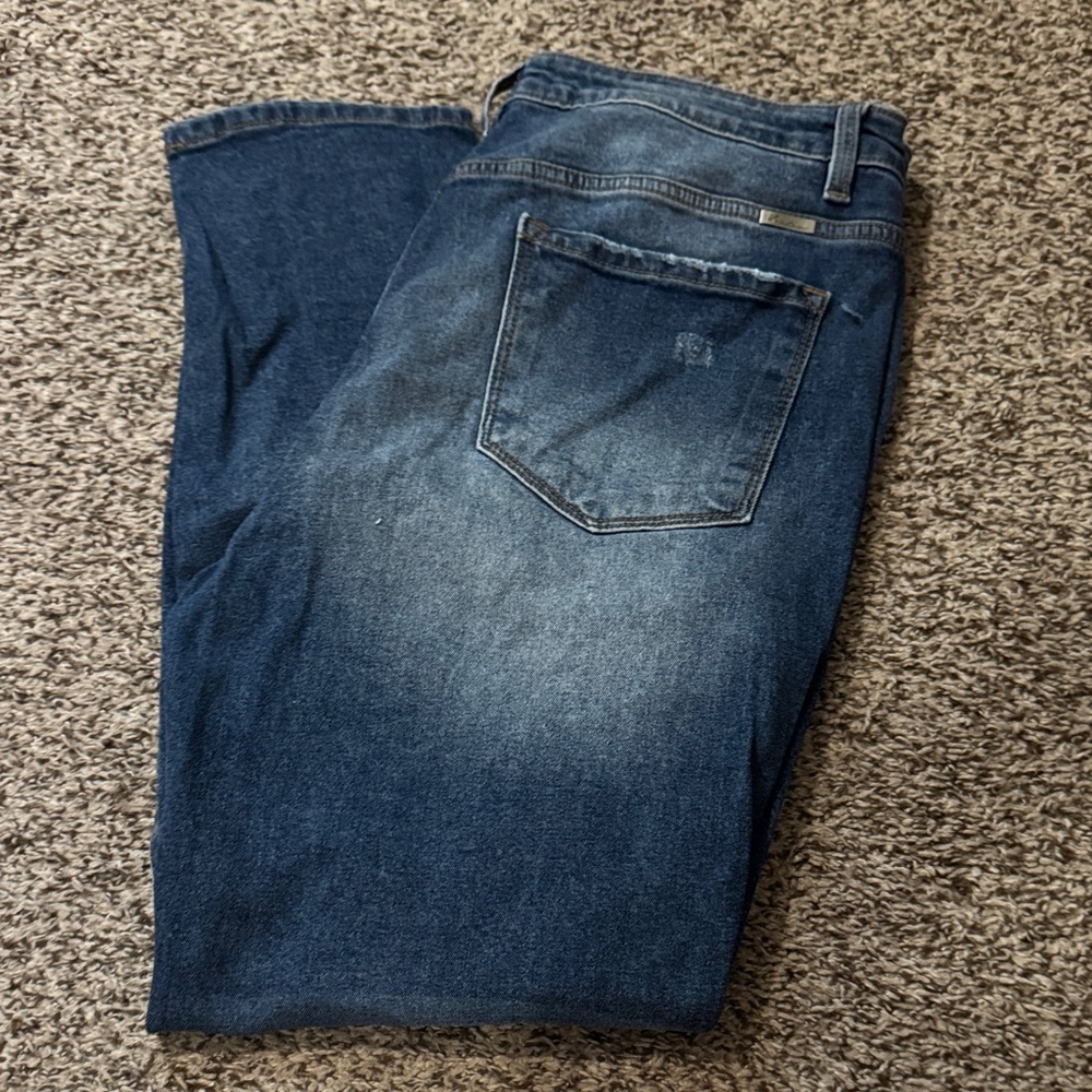 KanCan Women's Dark Blue Straight Leg Jeans